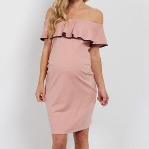 Pinkblush off the shoulder ruffle midi dress